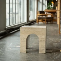 Pamono Travertine Arch Side Table from Kiwano Concept><noscript><img width=