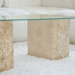 Outlet Pamono Travertine Block Side Table from Kiwano Concept
