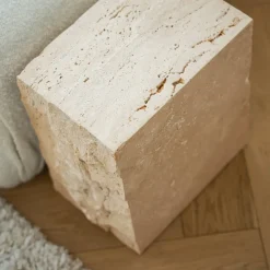 Outlet Pamono Travertine Block Side Table from Kiwano Concept