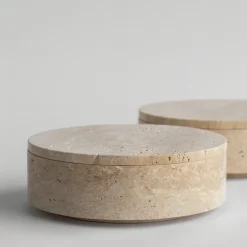 Pamono Travertine Cylinder Bowl with Lid from Kiwano Concept> Tabletop|Bowls