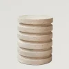 Pamono Travertine Layer Stool Side Table from Kiwano Concept> Tables