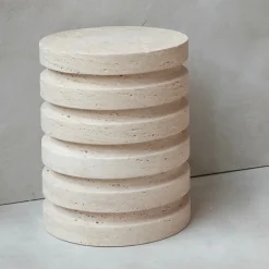 Pamono Travertine Layer Stool Side Table from Kiwano Concept><noscript><img width=