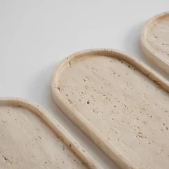 Discount Pamono Travertine Oval Tray from Kiwano Concept