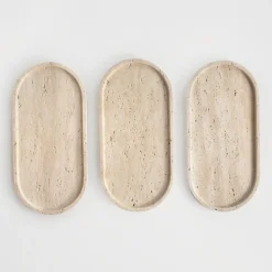 Discount Pamono Travertine Oval Tray from Kiwano Concept