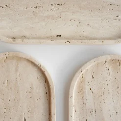 Discount Pamono Travertine Oval Tray from Kiwano Concept