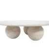 Pamono Travertine Sphere Ball Leg Coffee Table by My Habitat Design> Tables