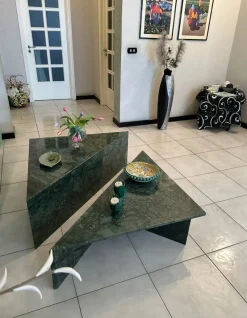 Pamono Triangle Marble Coffee Table in Real Marble by Andrea Grasso, Set of 2><noscript><img width=