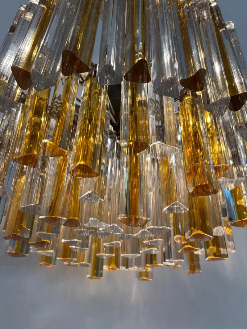 Pamono Triedri Series Chandelier in Murano Glass from Venini, Italy, 1960s> Ceiling Lights