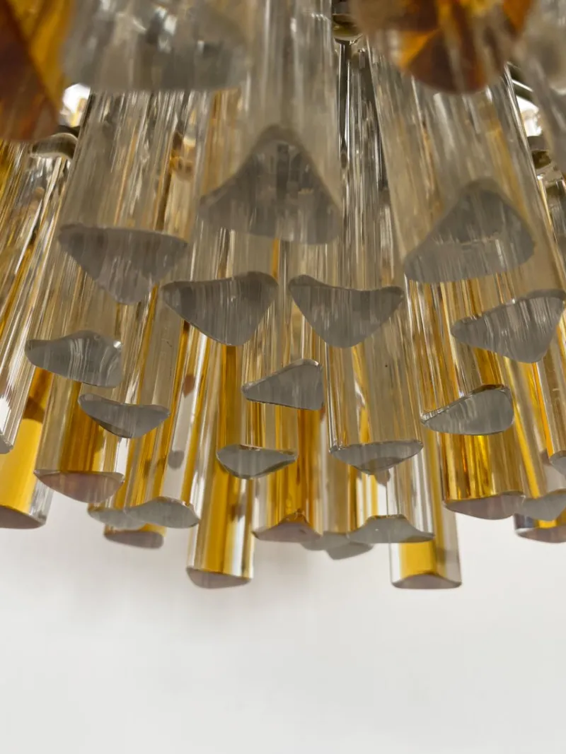 Pamono Triedri Series Chandelier in Murano Glass from Venini, Italy, 1960s> Ceiling Lights