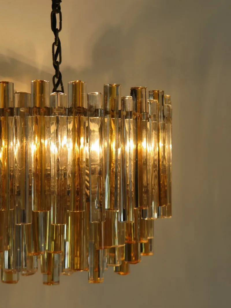 Pamono Triedri Series Chandelier in Murano Glass from Venini, Italy, 1960s> Ceiling Lights