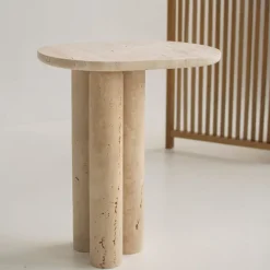 Discount Pamono Trio No. III Travertine Side Table from Kiwano Concept