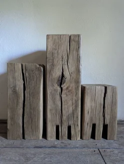 Pamono Trio of Oak Monoliths by Atelier Bloam, Set of 3> Tables