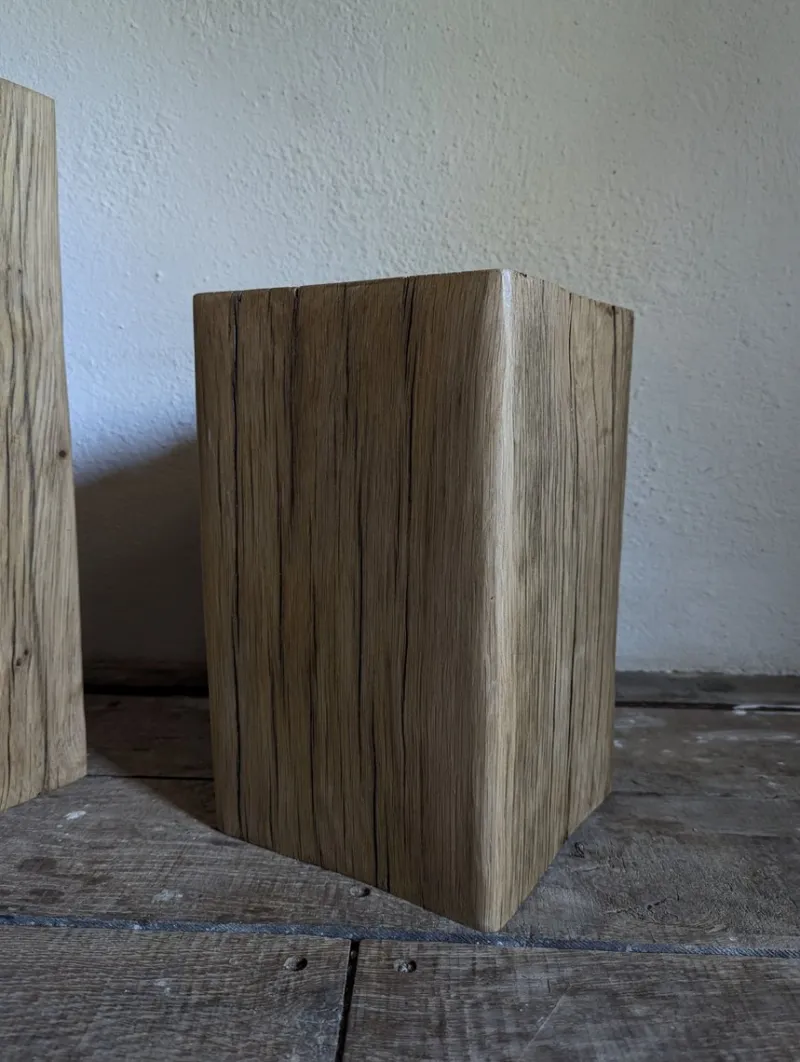 Pamono Trio of Oak Monoliths by Atelier Bloam, Set of 3> Tables