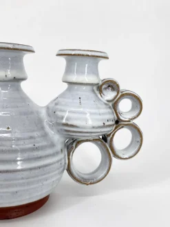 Discount Pamono Triple Studio Ceramic Candlestick by Leif and Lizzy Larsen, Denmark, 1970s