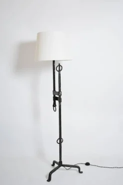 Sale Pamono Tripod Wrought Iron Floor Lamp, 1950s