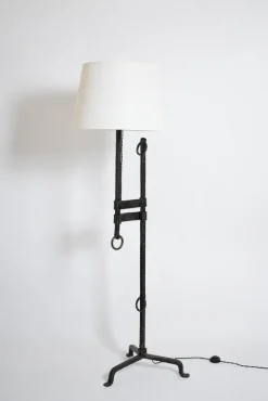 Sale Pamono Tripod Wrought Iron Floor Lamp, 1950s