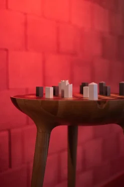Pamono Trojan XXI Chess Table from Futuro Studio, 2021, Set of 33><noscript><img width=