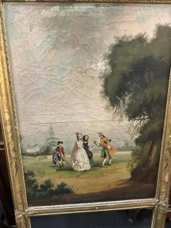Pamono Trumeau Mirror with Romantic Painting, 1800s> Mirrors