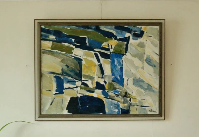 New Pamono Tryggve Örn, Abstract Composition, Mid-20th Century, Oil on Canvas