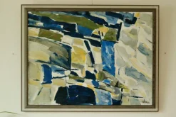 New Pamono Tryggve Örn, Abstract Composition, Mid-20th Century, Oil on Canvas