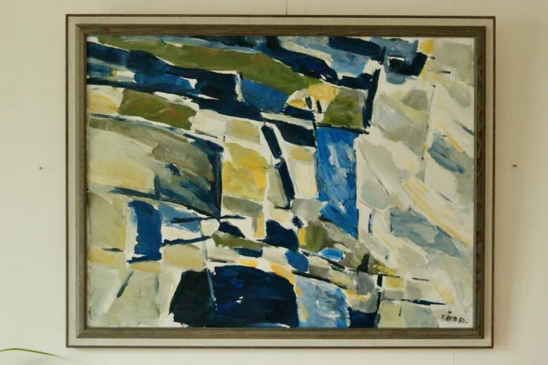 New Pamono Tryggve Örn, Abstract Composition, Mid-20th Century, Oil on Canvas