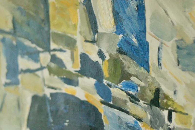 New Pamono Tryggve Örn, Abstract Composition, Mid-20th Century, Oil on Canvas
