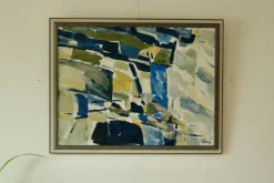 New Pamono Tryggve Örn, Abstract Composition, Mid-20th Century, Oil on Canvas