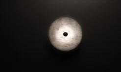Pamono Tsuki Medium Shiny Black Wall Light by Alabastro Italiano><noscript><img width=