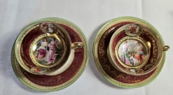 Discount Pamono Tête a Tête Service in Saxony Porcelain, 19th Century, Set of 7