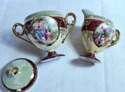 Discount Pamono Tête a Tête Service in Saxony Porcelain, 19th Century, Set of 7