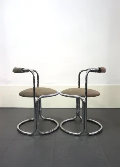 Pamono Tubular Steel Chairs, Italy, 1970s, Set of 4