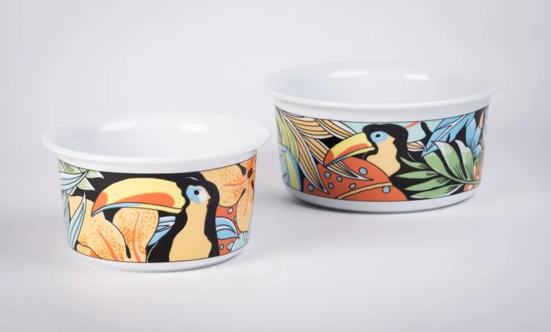 Pamono Tukan Dish and Bowls from Pillivuyt, France, Set of 3> Serving Dishes