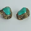 Online Pamono Turquoise and Sterling Silver Ear Clips by Erik Poul Fenster, Denmark, 1960s, Set of 2