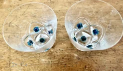Pamono Turquoise Crystal Whiskey Tumbler Set from Lalique, 1950s, Set of 7><noscript><img width=