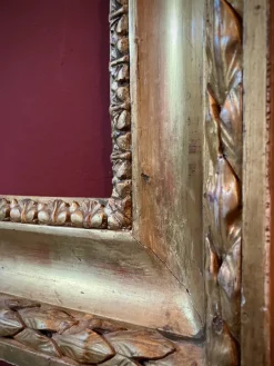 Pamono Tuscan Empire Carved Gold Leaf Gilt Frame, Italy, 19th Century><noscript><img width=