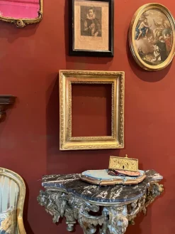 Pamono Tuscan Empire Carved Gold Leaf Gilt Frame, Italy, 19th Century><noscript><img width=