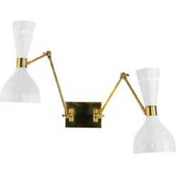 Outlet Pamono Two Arms Adjustable Articulated Sconce by Silvio Piattelli