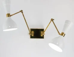 Outlet Pamono Two Arms Adjustable Articulated Sconce by Silvio Piattelli