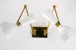 Outlet Pamono Two Arms Adjustable Articulated Sconce by Silvio Piattelli