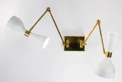 Outlet Pamono Two Arms Adjustable Articulated Sconce by Silvio Piattelli