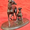 Pamono Two Bronze Greyhound Dogs by Pierre-Jules Mene, 1810-1879> Sculpture