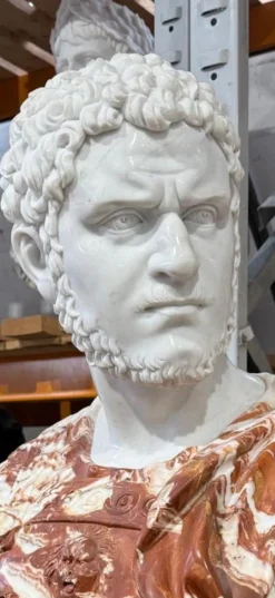 Online Pamono Two Tone Hadrian Roman Emperor Bust Sculpture, 20th Century, Marble