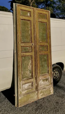 Pamono Two-Leaf Door with Original Lacquer, 1700s> Architectural Elements