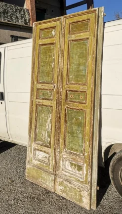 Pamono Two-Leaf Door with Original Lacquer, 1700s><noscript><img width=