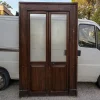 Hot Pamono Two-Leaf Door with Solid Fir Wood Frame & Frosted Striped Glass, Italy
