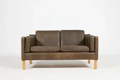 Clearance Pamono Two-Seater Sofa in Leather from Vemb, 1980s