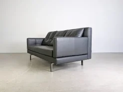 Pamono Two-Seater Sofa in Leather by Amberg for Brühl><noscript><img width=