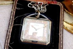 Pamono Two-Tone Gold Square Pocket Watch from Longines><noscript><img width=