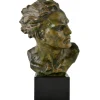 Pamono Ugo Cipriani, Art Deco Male Bust, 1930, Bronze on Marble Base> Art Deco