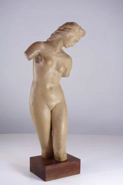 Pamono Ugo Zaccagnini, Art Deco Sculpture of Nude Woman, 1930s, Earthenware> Art Deco